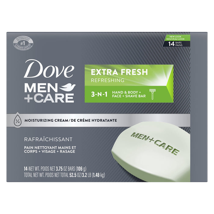 Dove Men Care Extra Fresh Bar 3.75oz Caja de 14 Unidades