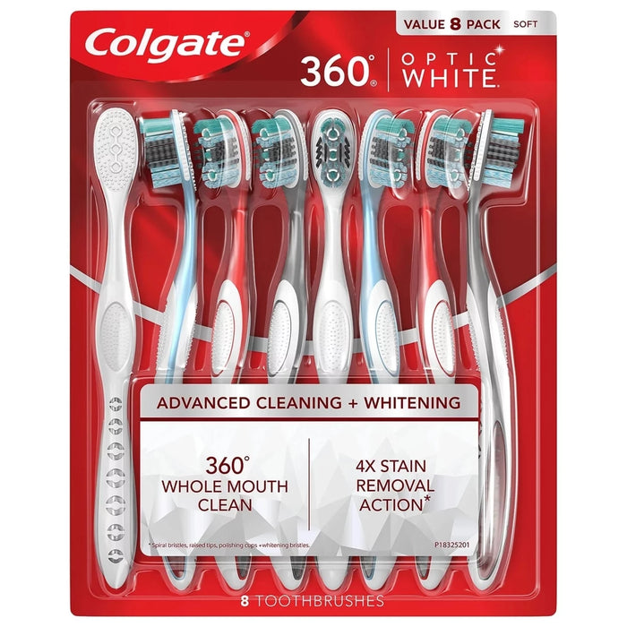 Colgate Optic White 360 Cepillo De Dientes 8pk