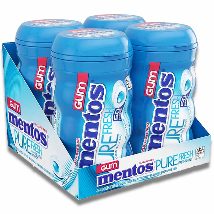 Mentos Mint Gum Pure Fresh Paquete de 4 Unidades