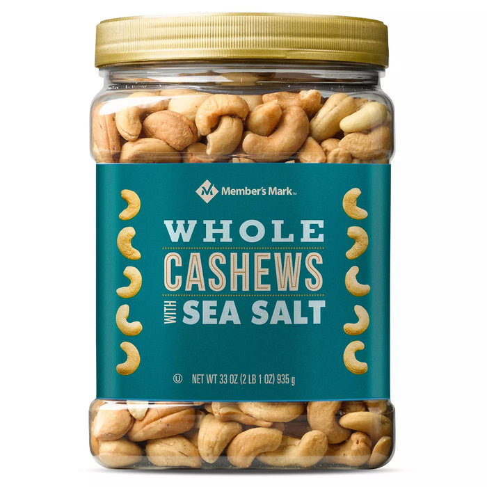 Members Mark Roasted Whole Cashews with Sea Salt 33oz