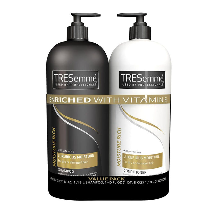 Tresemme Moisture Rich Shampoo & Conditioner 40oz Paquete de 2 Unidades