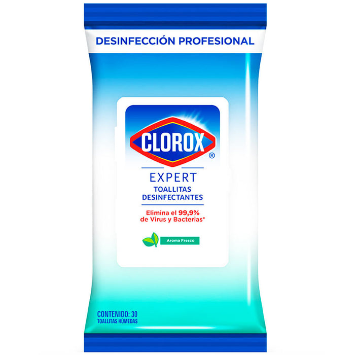 Clorox Expert Toallas Desinfectantes Paquete de 30 Unidades