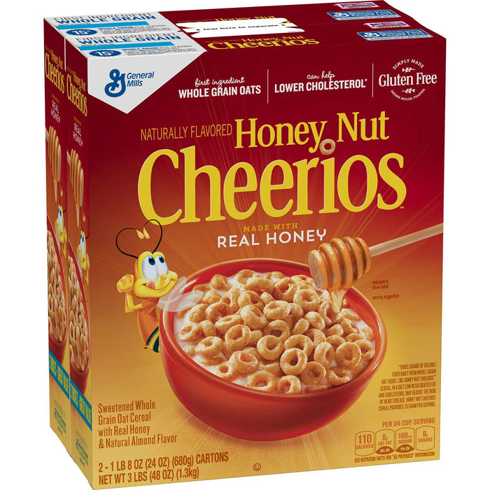 General Mills Honey Nut Cheerios 680gr Paquete de 2 Unidades