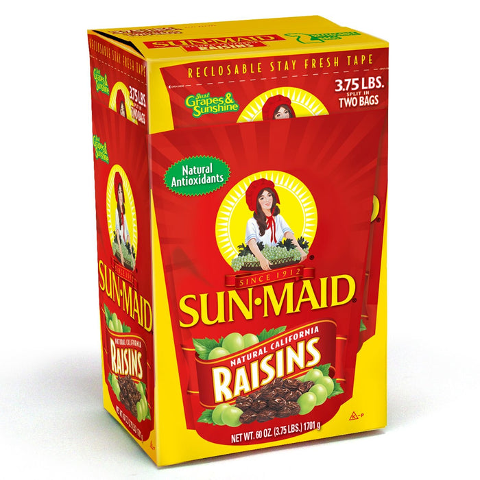 Sun Maid Raisins Bolsa de 30oz Caja de 2 Unidades