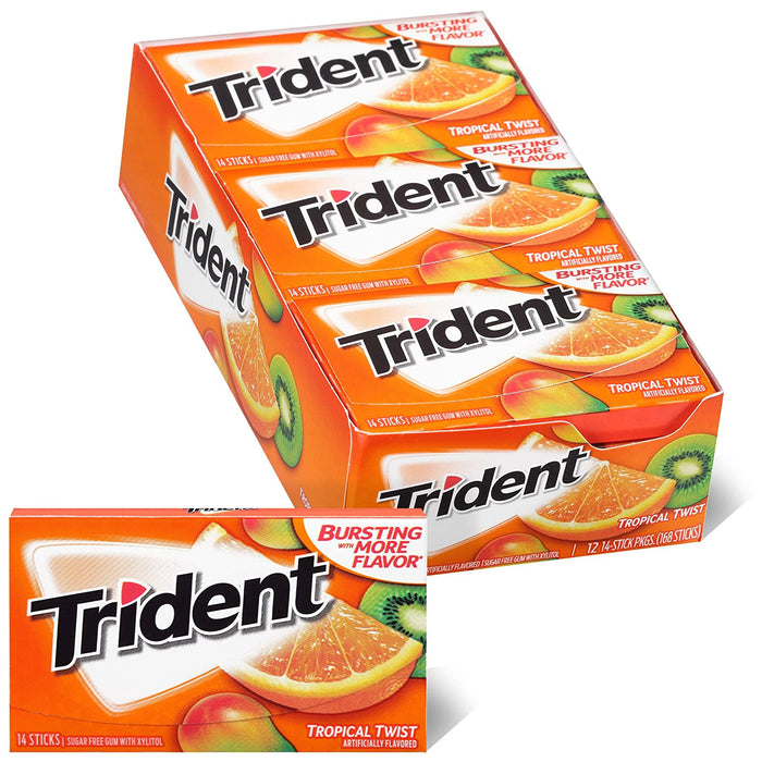 Trident Tropical Twist 14 Stick Caja de 15 Unidades