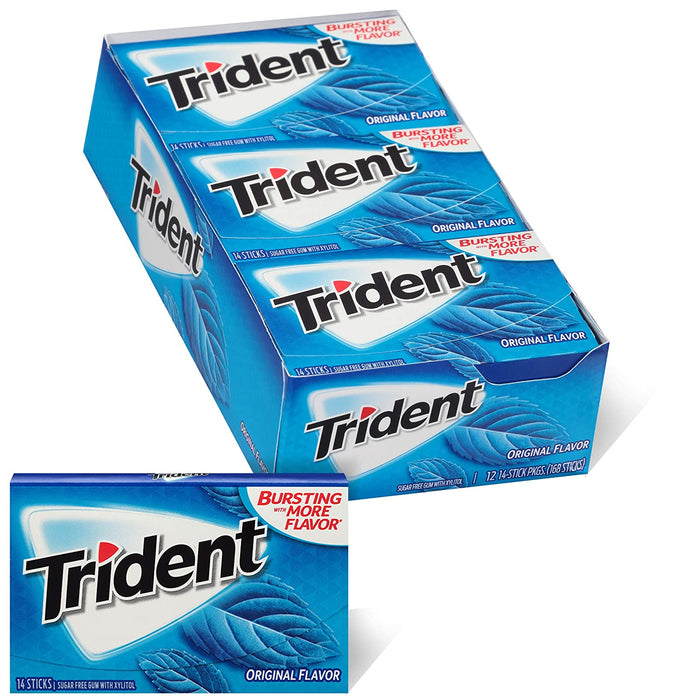 Trident Original 14 Barras de Chicle Caja de 15 Unidades