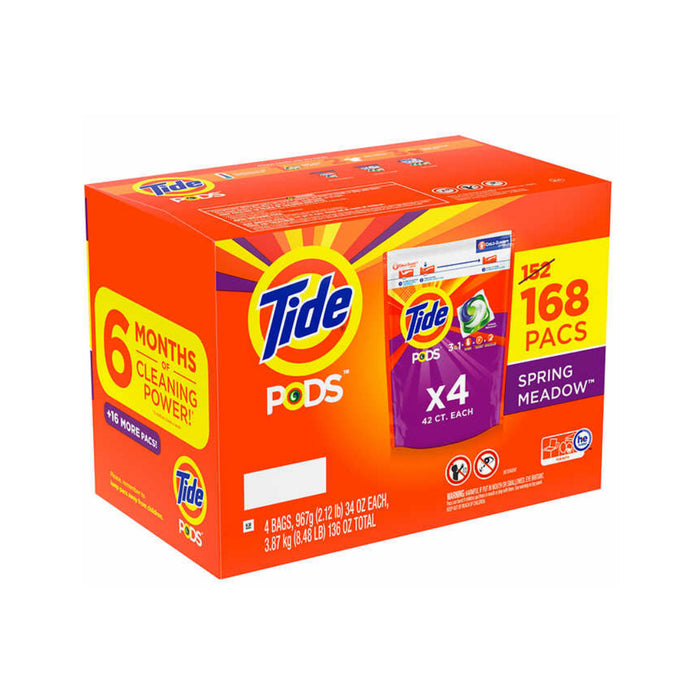 Tide Pods Spring Meadow Caja de 4 Bolsas de 42 Unidades