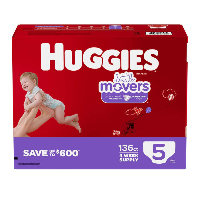 Huggies Little Movers Size 5 136 Unidades